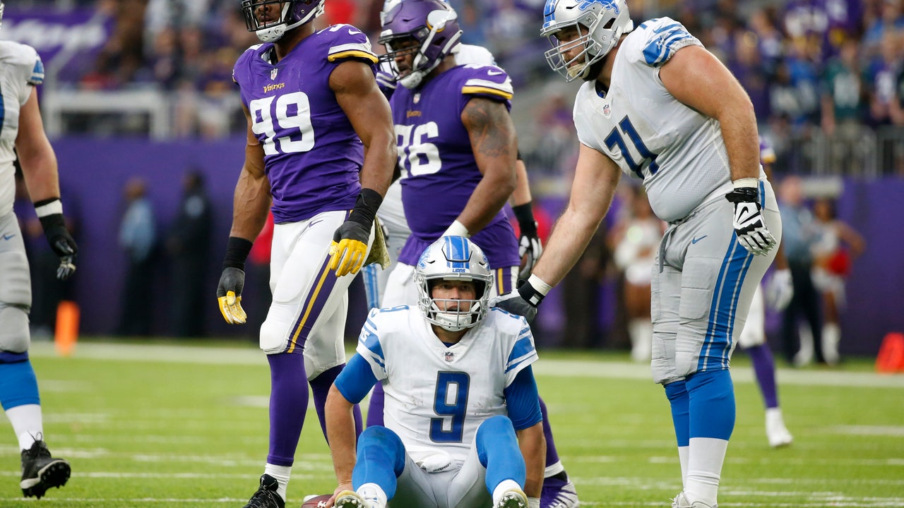 Sad sack Lions: Stafford downed 10 times in loss to Vikings
